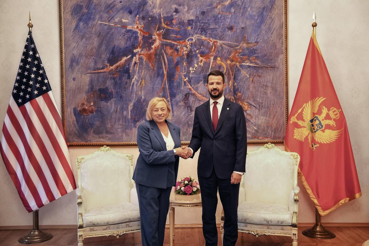 Governor Janet Mills meets with President Jakov Milatović of Montenegro.